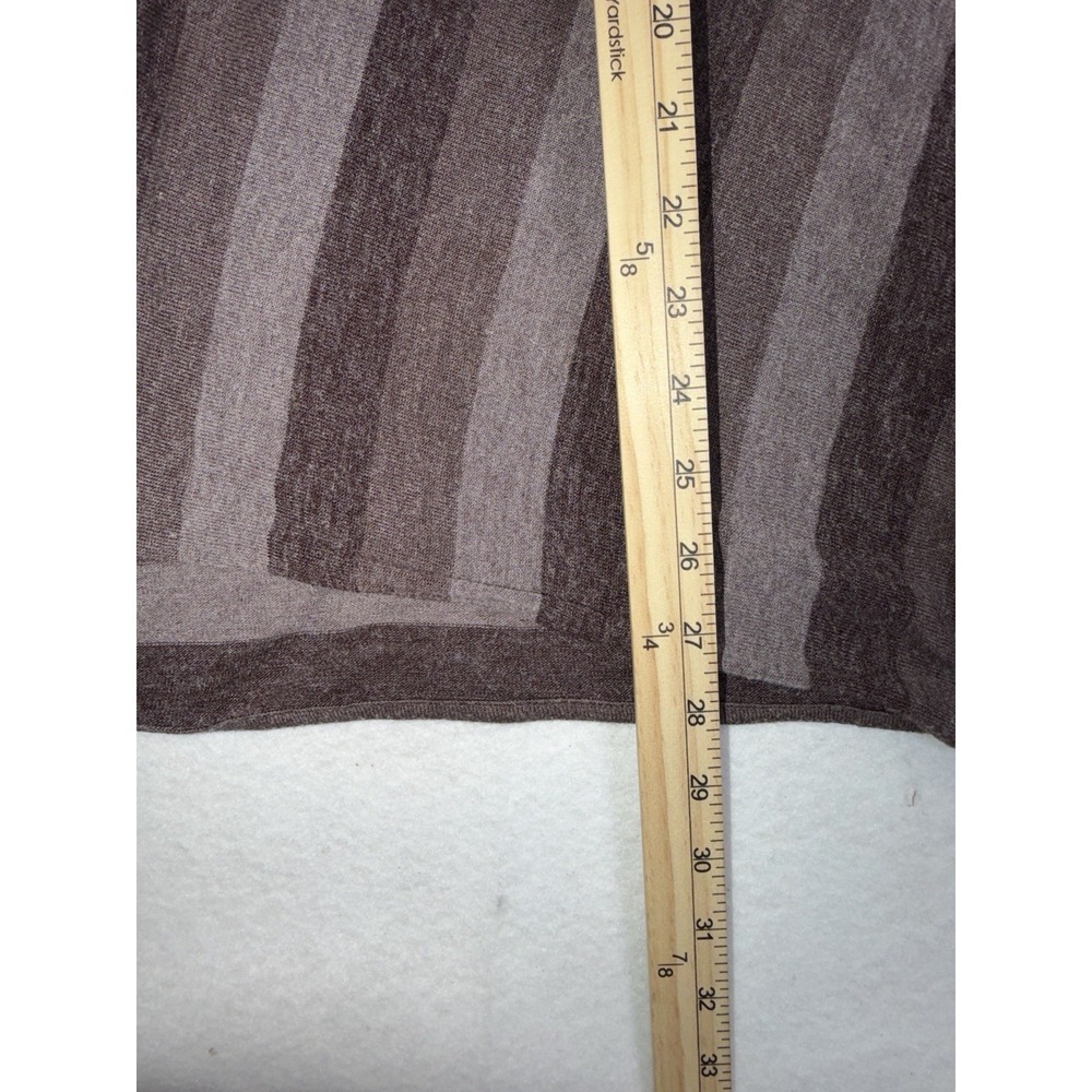 Olivia Moon Womens 1X Brown Striped Open Front Cardigan Tie Front Lightweight - Picture 6 of 10